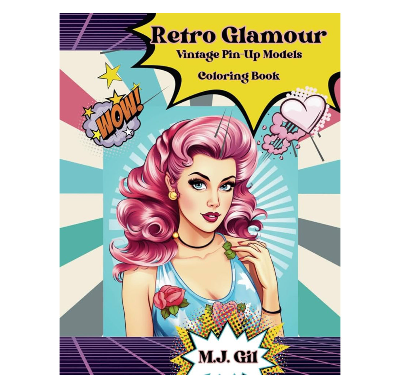 Retro Glamour: Vintage Pin-Up Models Coloring Book